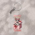 thumbnail image 2 of My Cat is My Valentine Cute Devon Rex in Gift Box Acrylic Keychain Cat Lover Kitten Owner Gifts Collar Charm Tag Keyring - 03006, 2 of 5