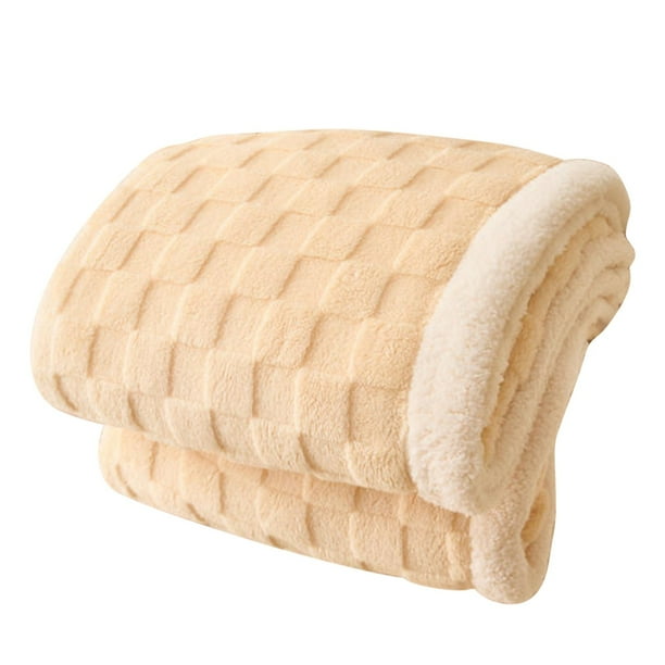 Manta de Terciopelo de Cordero Pequeña para Sofá | Manta de Microfibra Suave y Gruesa de Doble Capa | Manta Cálida y Acogedora para La Siesta, Ideal para La Oficina, El Hogar, Acampar, Ver La Televis
