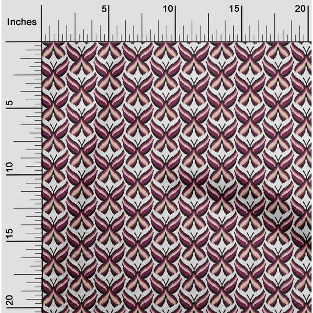 oneOone Organic Cotton Voile Fabric Flame Stitch Printed Craft Fabric BTY 42 Inch Wide