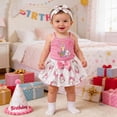 thumbnail image 2 of FYDUU Infant Girls Clothing Sets Adorable Baby Girl Summer Outfit Baseball Print Sleeveless Cami Tops T-Shirt Skirt And Hairband Party Wear 3-6 Months, 2 of 7