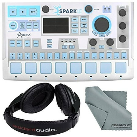 Arturia SparkLE Hardware Controller and Software Drum Machine and Basic Bundle w/ Resident Audio R100 Headphones + Fibertique Cleaning