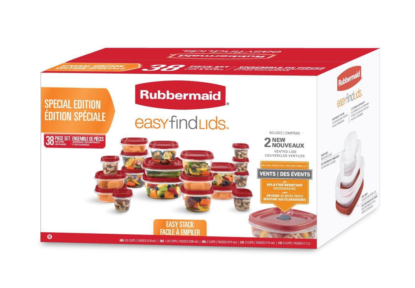 Rubbermaid 38 Piece Efl Red Food Storage Set
