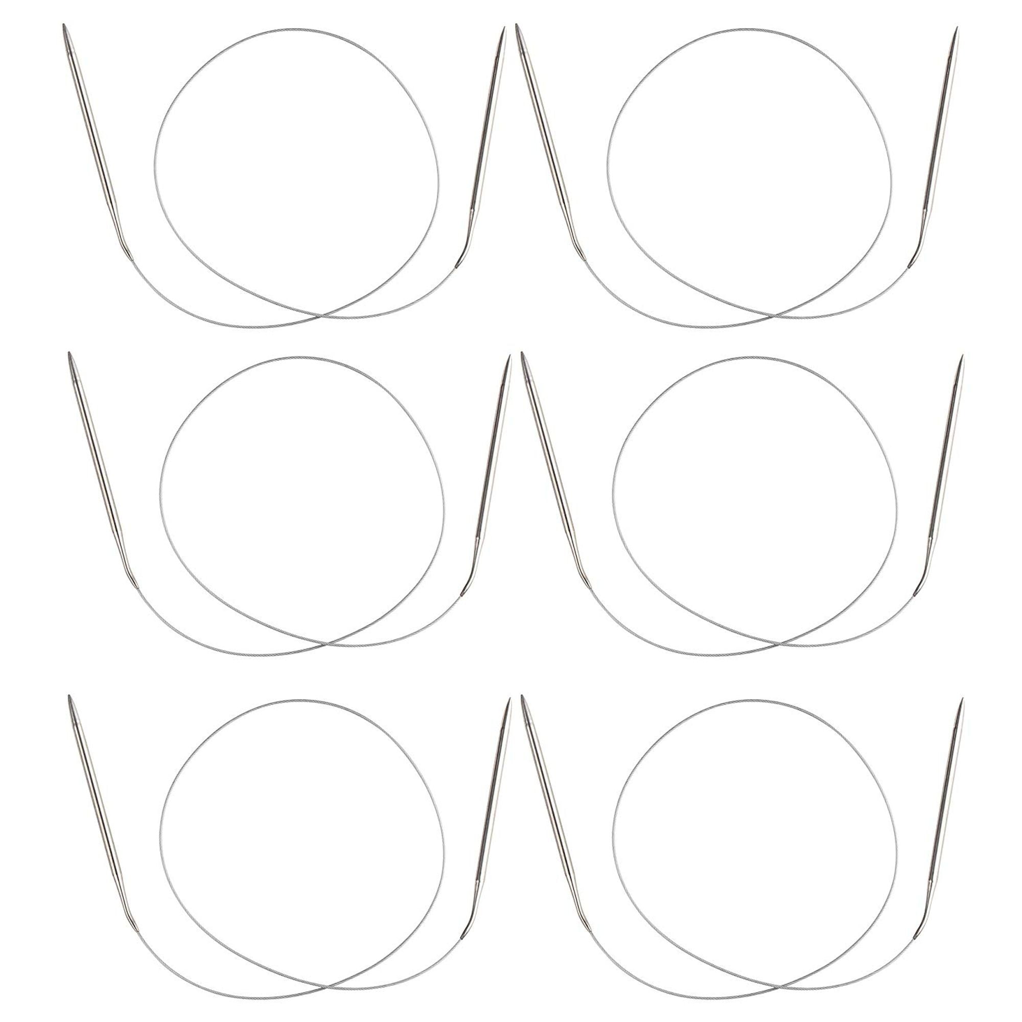 Circular Knitting Needles 31.5-Inch Stainless Steel Circular Knitting Needles Set 6-Count Size US 8 Knitting Needles Size US 8 5mm 31.5 Inches
