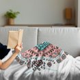thumbnail image 3 of Tribal Soft Flannel Fleece Throw Blanket, Mexican Symmetrical Design 4 Corner Art Pattern, Cozy Plush for Indoor and Outdoor Use, 70" x 90", Teal and Coral Pink, by Ambesonne, 3 of 5