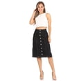 thumbnail image 5 of Fashion2Love Women's Juniors/Plus Size Middle Length Belted Stretch Denim Skirt, 5 of 6
