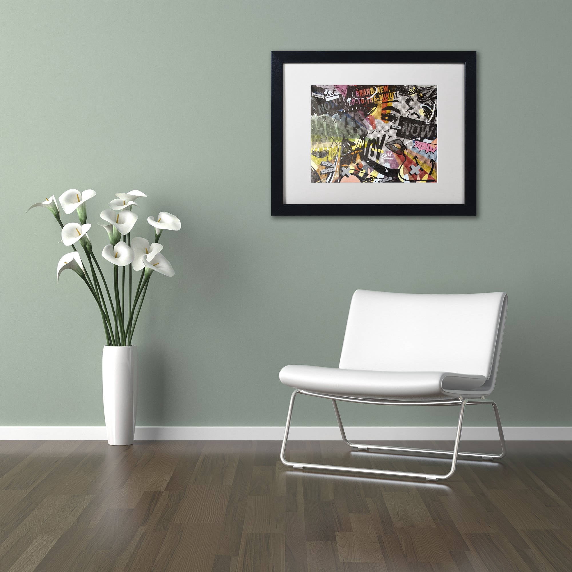 Trademark Fine Art "Anyone Now" Canvas Art by Dan Monteavaro White Matte, Black Frame