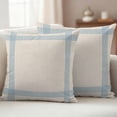 thumbnail image 2 of Blue Striped Outdoor Pillow Covers 24x24 Set of 2,Waterproof Patio Throw Pillowcase Protectors,Farmhouse Beige Geometric Minimalist Decorative Pillow Shams Cushion Covers for Seat Bed Couch Sofa, 2 of 8