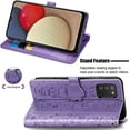 thumbnail image 6 of Samsung Galaxy A03S Cartoon Girl Wallet Case,Cat Dog Style Flip Phone Cover with ID Card Holder & Kickstand PU Leather Magnetic Clasp Cases for Samsung Galaxy A03S MG Purple, 6 of 14