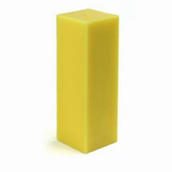 Zest Candle CPZ-155-12 3 x 9 in. Yellow Square Pillar Candle -12pcs-Case - Bulk