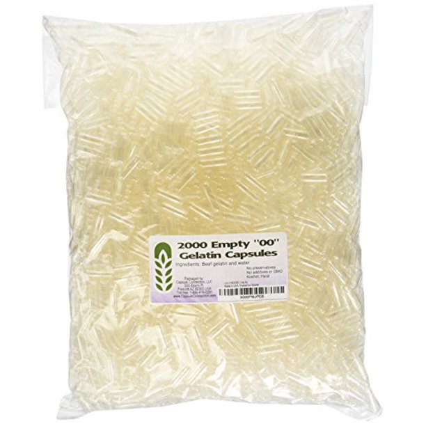 2000 Empty "00" Gelatin Capsules in a single pack