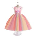 thumbnail image 5 of GYRATEDREAM Dress for Girls Unicorn Pageant Princess Party Birthday Long Maxi Gown Flower Girls Bridesmaid Formal Puffy Tulle Dresses 3-8Y, 5 of 10