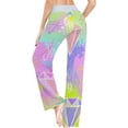 thumbnail image 5 of Women's Pajama Pants Rainbow Diamond Pattern Comfy Stretch Sleepwear Essentials womens Lightweight Lounge Terry Pajama Pant, Large, 5 of 7
