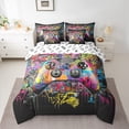 thumbnail image 2 of Castle Fairy Abstract Gamepads Bedding Comforter Set,Graffiti Splash Full Bedding Set, 2 of 8