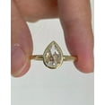 thumbnail image 3 of DBESTSTUDIOS Pear Diamond Wedding Ring Bezel Set Bridal Anniversary Jewelry Solitaire Pear Cut Gemstone Ring March Birthstone Simple Gift For Her, 3 of 4