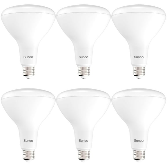 Sunco 6 Pack BR40 LED Light Bulbs, Indoor Flood Lights, Recessed Can Light Bulb, 1400 LM, 17W (100W Equivalent), 5000K Daylight, Dimmable, E26 Base, For Home, Bedroom, Kitchen UL