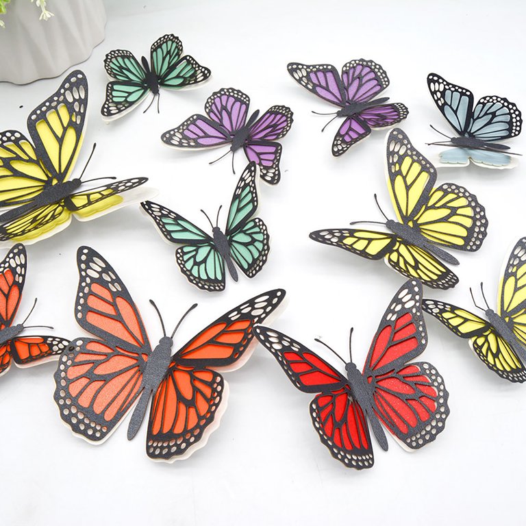 Travelwant 36Packs Butterfly Wall Decals - 3D Butterflies Decor for Wall Removable Mural Stickers Home Decoration Kids Room Bedroom Decor, Size: 14