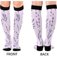 thumbnail image 2 of Coolnut Lavender Compression Socks, 1 Pack Women Men Long Stocking (20-30mmHg) Travel Knee High Stockings for Athletic Sports,Running,Cycling,Nursing, 2 of 6