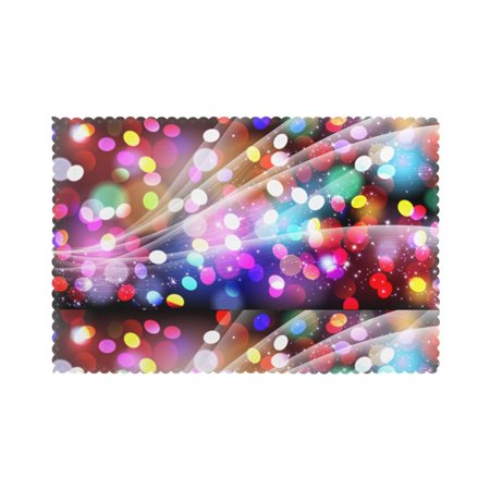 

Home Cool Light Effect Background Placemats Set Of 6 Washable Wipeable Place Mats Place Mats For Festival Parties Family Dinner (12 X 18inch)