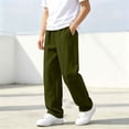 thumbnail image 5 of Boys Sweatpants Elastic Waist Loose Straight Leg Sweat Pants with Pockets Solid Color Casual Workout Joggers Pants 5-15 Years, 5 of 10