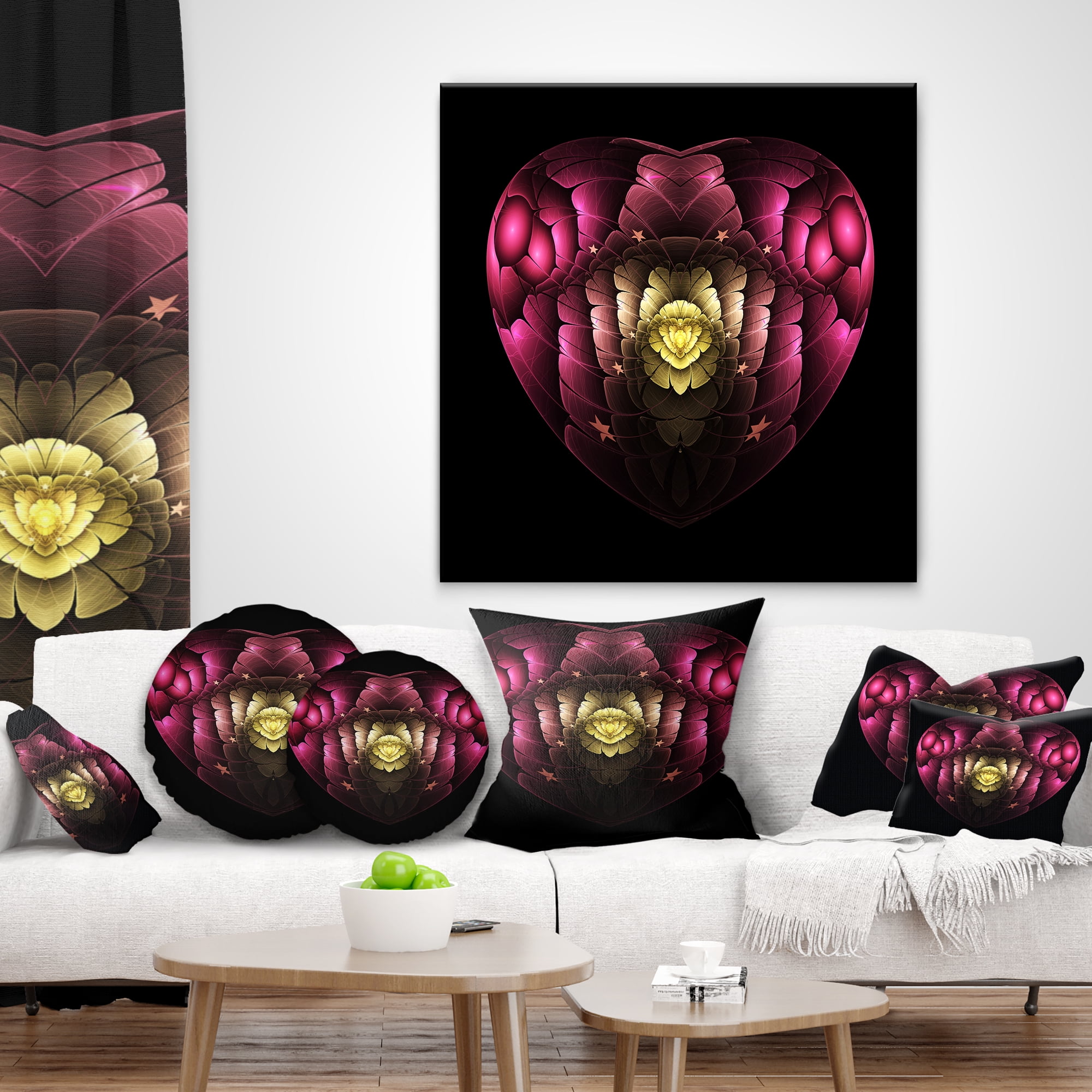 Designart 18" x 18" Pink Polyester Throw Pillow