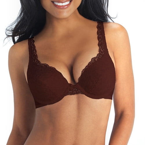 Vassarette Womens Lace Padded Push Up Bra