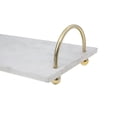 thumbnail image 4 of IH Casa Decor White Marble Rect. Plateau De Service Avec Des Poignées D'Or, 4 of 4