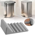 thumbnail image 2 of Grey Heavy Duty Trash Can Wall Protector, Silicone Trash Can Bumper for Square & Round Garbage Bins, No-Drill Garbage Can Wall Protector for Kitchen and Office Floor, 2X1In, 4Pcs, 2 of 4