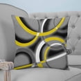 thumbnail image 4 of 26x26 Pillow Covers Set of 2, Yellow Geometric Throw Pillow Covers Decorative Couch Cushion Case, Gray Black Retro Abstract Stripes Lines Microfiber Square Pillowcases for Bedroom Car Living Room, 4 of 7