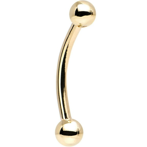 16g Curved Barbell Gold Plated 1 piece (TB2/13) (16gx5/16"x3 (1.2mmx8mmx3mm))