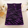 thumbnail image 4 of Homewish Zebra Print Bed Sheets, Black Purple Full Size Sheets, Animal Theme Decor, 4pcs (1 Flat Sheet, 1 Fitted Sheet and 2 Pillowcases), 4 of 6