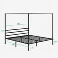 Craftian King Size Canopy Bed Frame Metal Platform Mattress Foundation