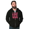 thumbnail image 3 of Wear Pink For My Wife Breast Cancer Zip Hoodie Sweatshirt Men Brisco Brands S, 3 of 6