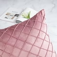 thumbnail image 4 of Phantoscope Pleated Velvet Pillow Covers, 18x18 Inch Set of 2, Square Decorative Throw Pillow Cases for Couch & Bed, Luxury Soft Cushion Covers, Pink, 4 of 6