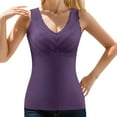 thumbnail image 2 of DuoJiaJ Womens Cotton Thermal Lined Underwear Tank Top Warm Base Layer Vest Purple L, 2 of 5