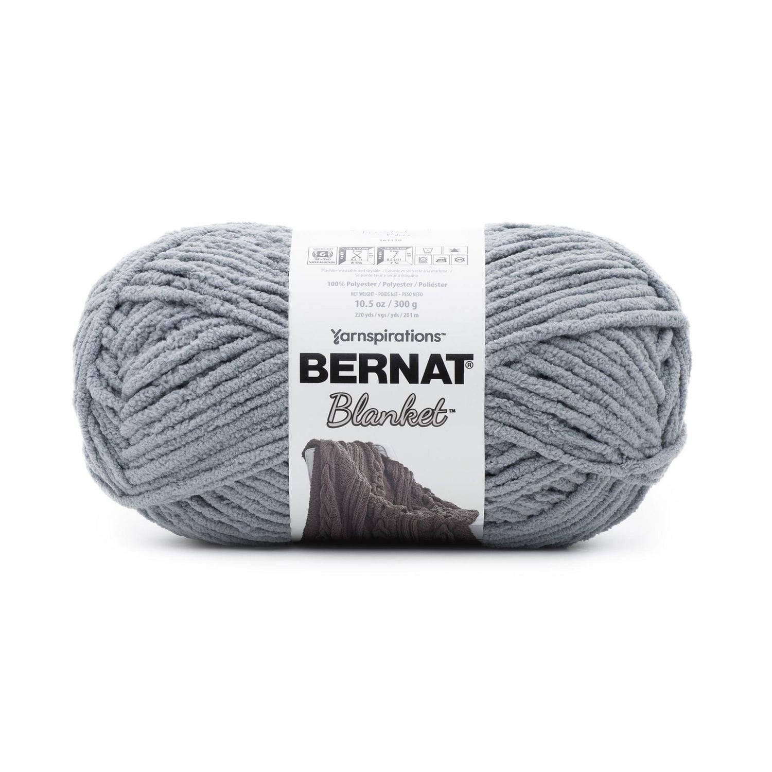 Bernat® Blanket™ #6 Super Bulky Polyester Yarn, Frosted Blue 10.5oz/300g, 220 Yards