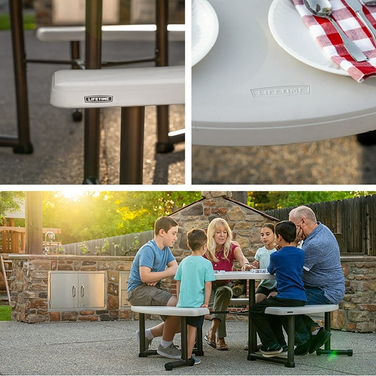 Lifetime Plastic Round Picnic Table, Almond 260205 - Walmart.com