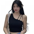 thumbnail image 1 of EIMELI Femmes Solide Sexy hors Épaule Pull Sans Manches Tricoté Camisole de Réservoir de Récolte, 1 of 6