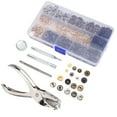 thumbnail image 2 of Snap Fastener Kit - 120 Sets of 6 Color Metal Buttons with Installation Tools for Leather (633#), 2 of 22