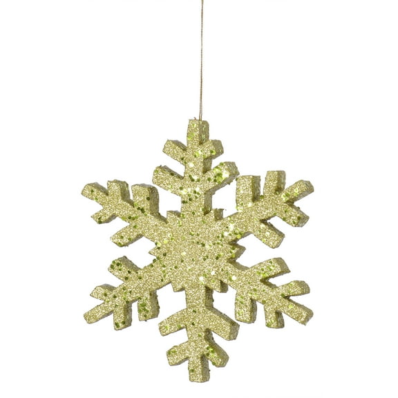 Vickerman 8" Lime Glitter Snowflake Christmas Ornament