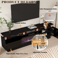 thumbnail image 2 of BOSSIN Fireplace TV Stand with 36" Electric Fireplace for Living Room,LED Light Entertainment Center,2 Tier TV Console Stand for TVs Up to 90", 2 of 7