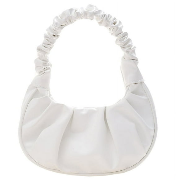 Tatum88 Ladies Gabbi Ruched Hobo Tote, Small white