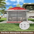 thumbnail image 4 of Eastvita Gazebo Instantané 13 X 13 Pi avec Moustiquaire, Hauteur Réglable, Double Toit, Résistant aux UV (Rouge + Gris Pâle), 4 of 8
