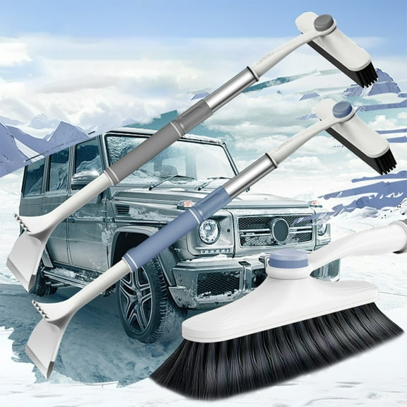 Msgweeeg Snow Plow Shovel 3 In1 Car Snow Ice Scraper Brush for Car SUV Trucks Detachable Snow Scraper with Foam Grip PVC Brush for Car Windshield for Winter Driving,Cold Weather