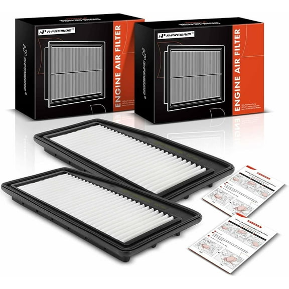 A-Premium 2-PC Engine Air Filter Compatible with Chevrolet Spark 2012 2013 2014 2015, L4 1.2L, Rigid Panel, Replace# 96910360