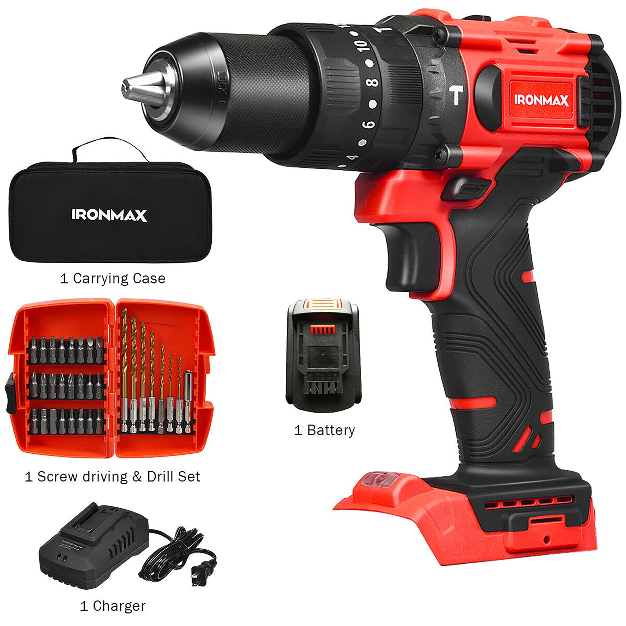 18V Brushless Cordless Hammer Drill/Driver Kit with 4.0&6.0 Ah Output Battery  18V 13mm Cordless Drill with Battery and Charger - AliExpress