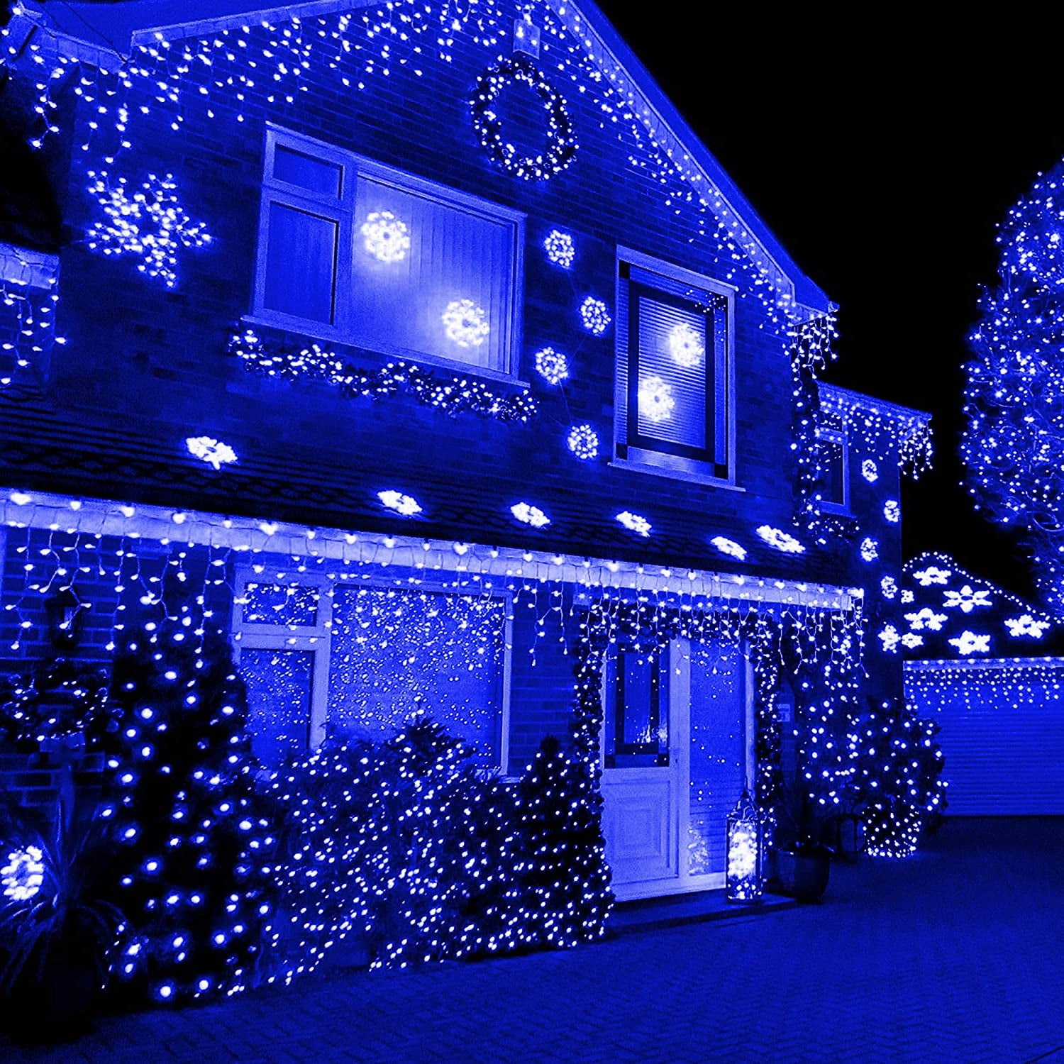 Battery Operated Christmas Lights, 16ft Green Wire 50 LED Fairy String Light with 8 Light Modes & Timer for Indoor Outdoor Xmas Tree Wedding Party Decoration (Blue)