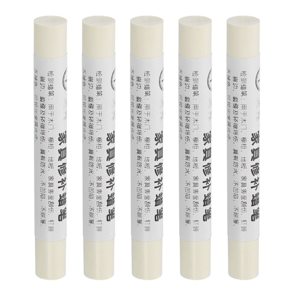 Furniture Repair Crayons Wax Filler Stick, 5Pcs Touch Up Pen Markers, White Cherry