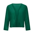 thumbnail image 5 of JHHLSF Women's Sequin Jacket Open Front Mesh Bolero Cardigan long sleeve Sheer Cropped Casual Party Coat Green,S, 5 of 5