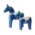 thumbnail image 1 of 2 esculturas de madera de caballos de Dala, adornos de caballos de Dala, recuerdo, regalo de cumpleaños, Europa azul, 1 of 9