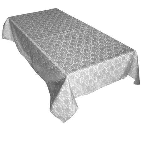 

Sheer Lace Tablecloth Overlay Wedding and Party Decoration Silver